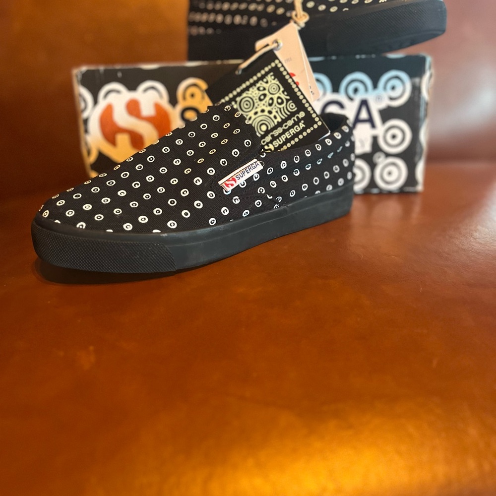 Superga Black Studded Sneakers